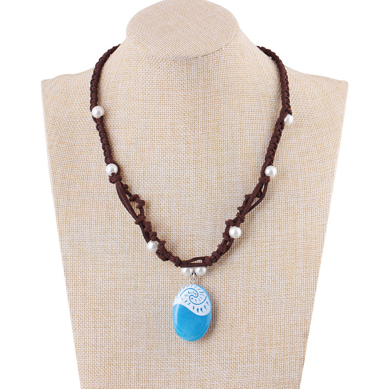 Collar colgante luminoso tejido a mano de perlas de aleación al por mayor